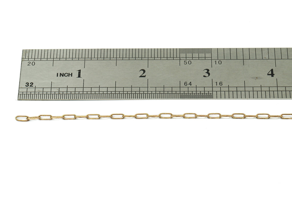 Raw Brass Link Chains - Faceted Cable  Chains - Soldered Chooker Chains - Chunky Chains - Long Oval Link - 0.25&quot; x 0.09&quot; x 0.02&quot; CC1162 - DOMEDBAZAAR