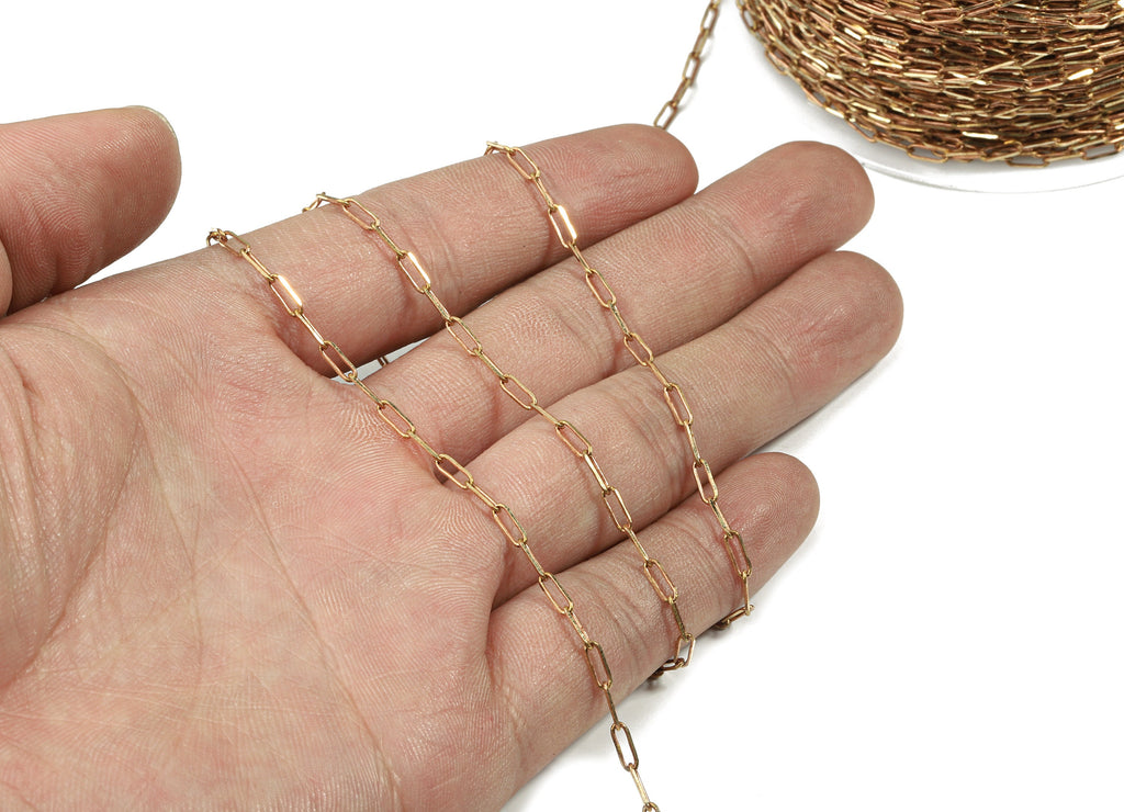 Raw Brass Link Chains - Faceted Cable  Chains - Soldered Chooker Chains - Chunky Chains - Long Oval Link - 0.25&quot; x 0.09&quot; x 0.02&quot; CC1162 - DOMEDBAZAAR