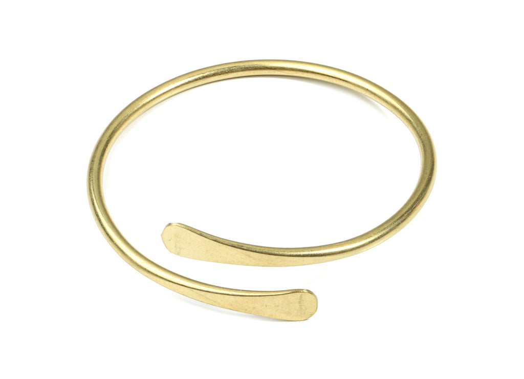Brass Hammered Bracelet - Raw Brass Bracelet - Brass Wire Bangle - Jewelry Supplies - 64.45x12.5x3.05mm - PP3491 - DOMEDBAZAAR