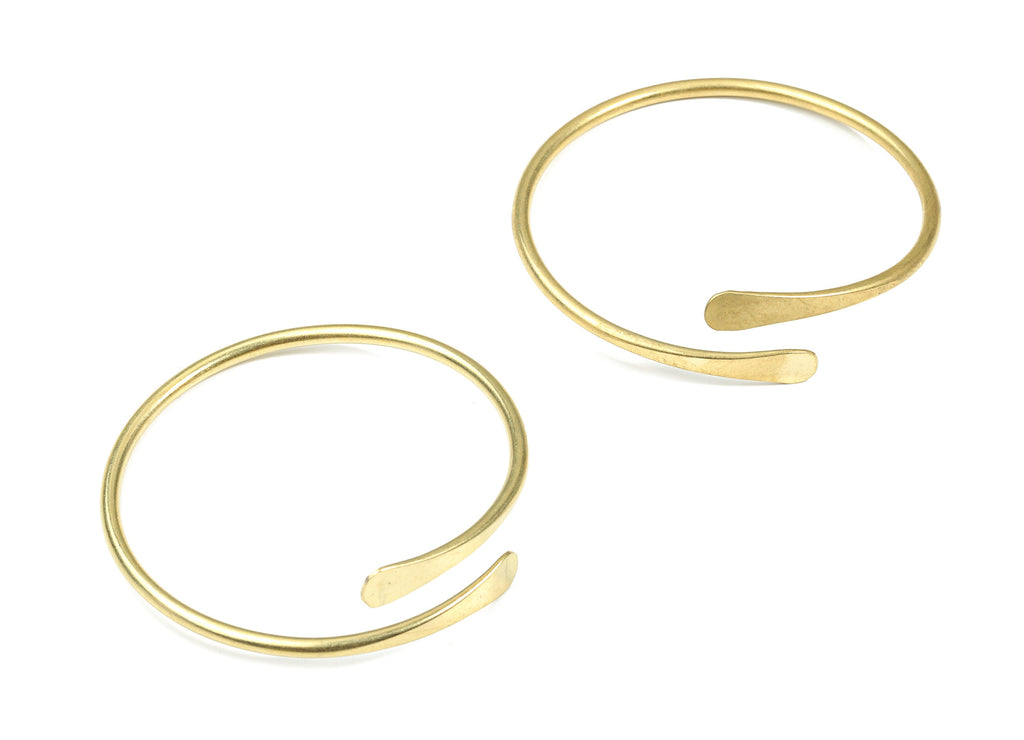 Brass Hammered Bracelet - Raw Brass Bracelet - Brass Wire Bangle - Jewelry Supplies - 64.45x12.5x3.05mm - PP3491 - DOMEDBAZAAR