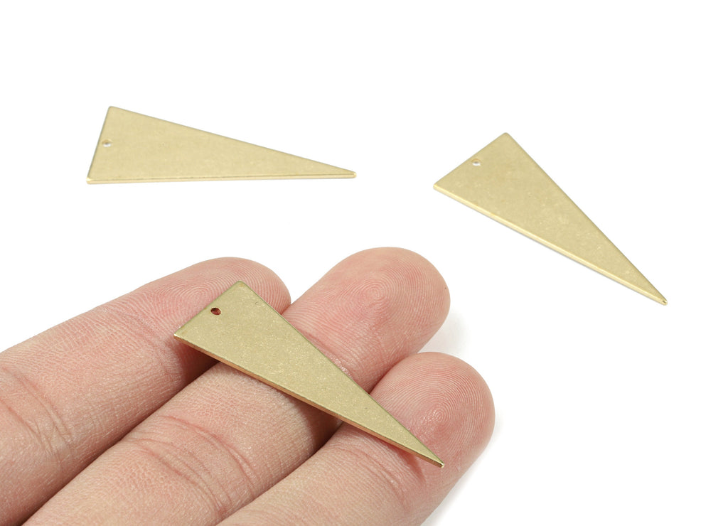 Personalized stamping blank - Brass Triangle Earring Charms - Raw Brass Triangle Pendant - Earring Findings  - 37.4x14.98x0.79mm - PP3348 - DOMEDBAZAAR