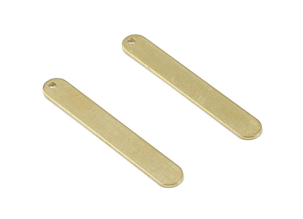 Personalized stamping blank - Brass Long Oval Earring Charms - Raw Brass Long Oval Pendant - Earring Findings -  39.22x6x0.78mm - PP3349 - DOMEDBAZAAR