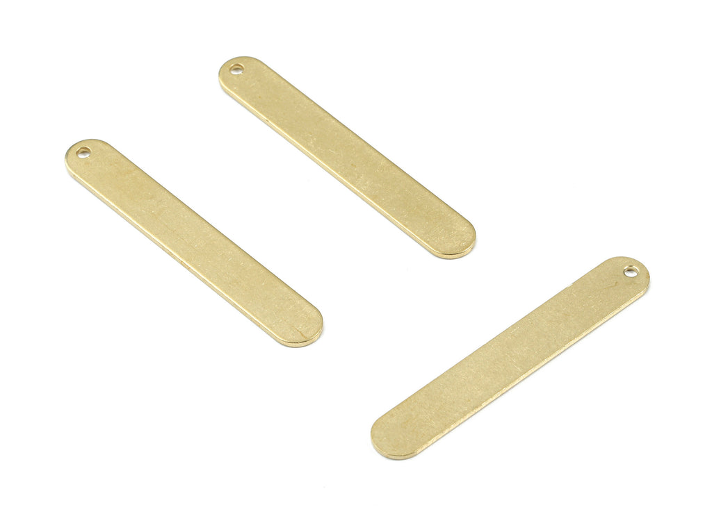 Personalized stamping blank - Brass Long Oval Earring Charms - Raw Brass Long Oval Pendant - Earring Findings -  39.22x6x0.78mm - PP3349 - DOMEDBAZAAR
