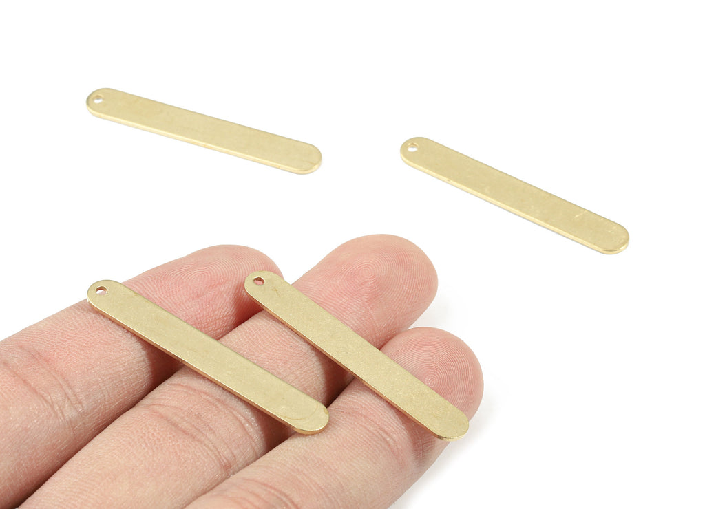 Personalized stamping blank - Brass Long Oval Earring Charms - Raw Brass Long Oval Pendant - Earring Findings -  39.22x6x0.78mm - PP3349 - DOMEDBAZAAR