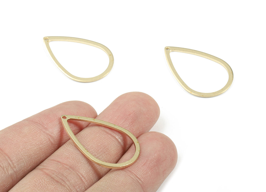 Brass Drop Ring - Raw Brass Drop Connector - Brass Drop Pendant - Earring Findings - Jewelry Supplies - 30.06x19.89x0.9mm - PP3356 - DOMEDBAZAAR