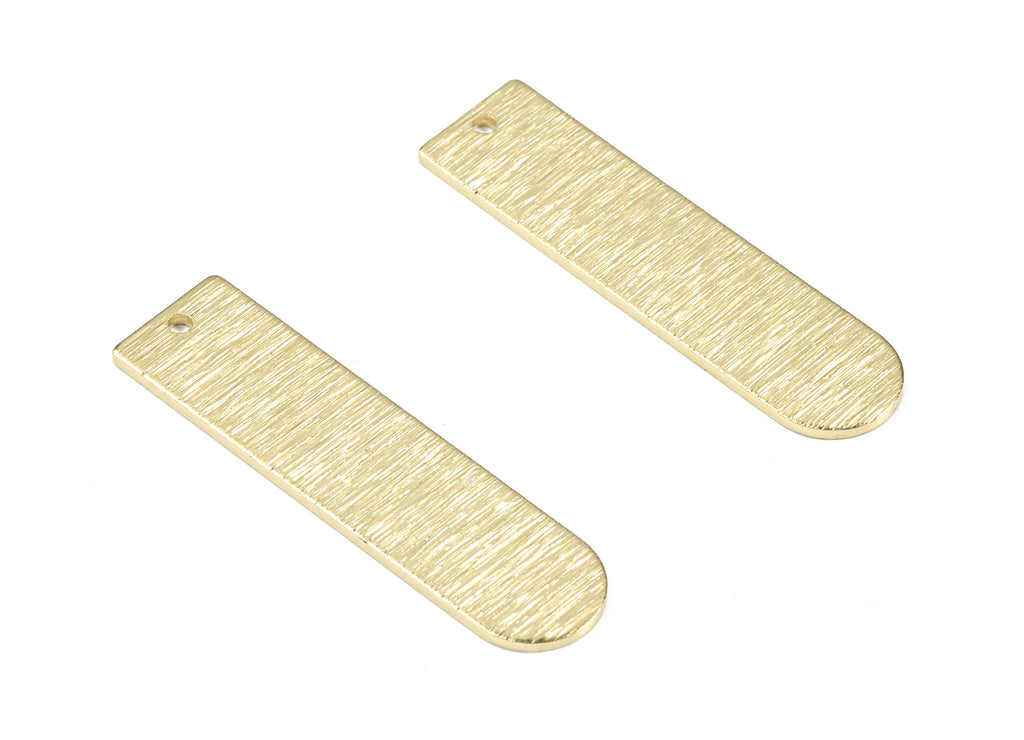 Brass  D Earring Charms - Raw Brass Long Oval Pendant - Textured Brass D Charm - Earring Findings - Jewelry Supplies - 35.2x9.2x1mm - PP3367 - DOMEDBAZAAR