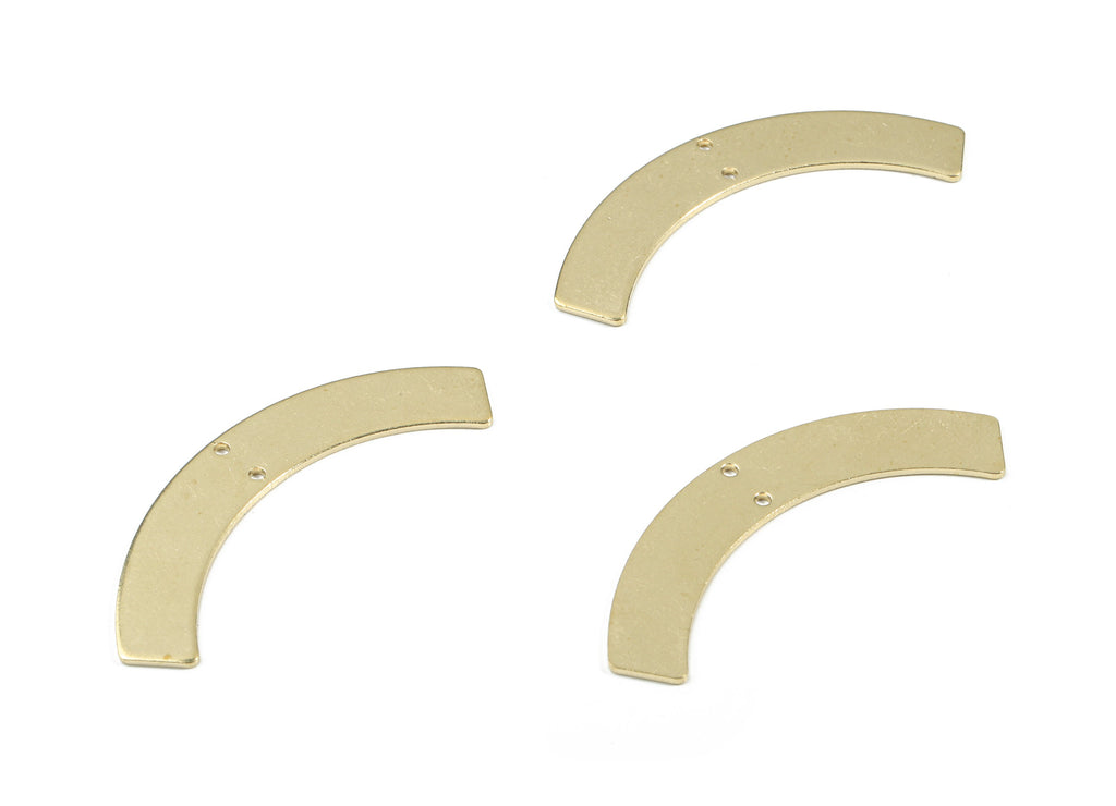 Brass Bent Bar Earring Connector - Raw Brass Bent Bar Necklace Connector - Brass 2 Hole Connector - 47.43x15.68x0.98mm - PP3387 - DOMEDBAZAAR