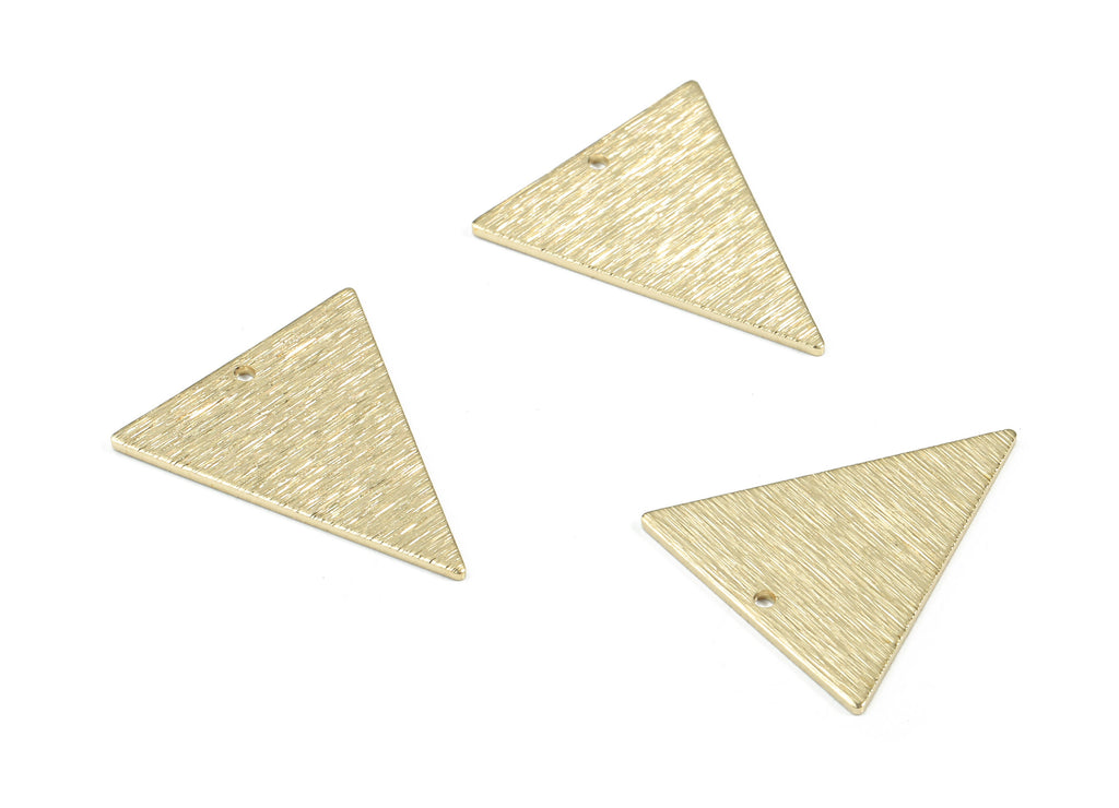 Brass Textured Triangle Earring Charms - Raw Brass Triangle Pendant - Earring Findings - Jewelry Supplies - 25.9x22.48x1.03mm - PP3386 - DOMEDBAZAAR