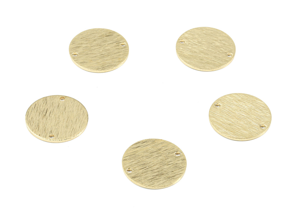 Brass Coin Connector - Raw Brass Mini Round Earring Connector - Textured Brass Circle Charm - Jewelry Supplies - 18.01x18.01x1.05mm - PP3423 - DOMEDBAZAAR