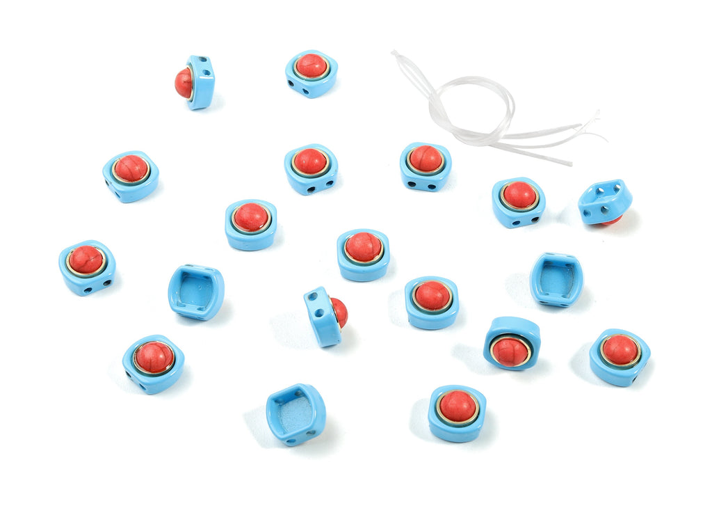 Tila Tile Bracelet Beads Set - Enamel Square Round 2 Hole Glass Beads for Bracelet - Tila Beads Jewellery Making - 65x10.3x6.06mm - ET1004K - DOMEDBAZAAR