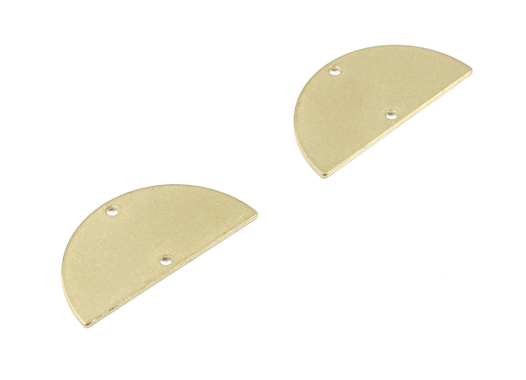 Personalized stamping blank - Brass Semi Circle Connector - Raw Brass Half Moon Connector -  30x15x0.8mmm - PP3448 - DOMEDBAZAAR