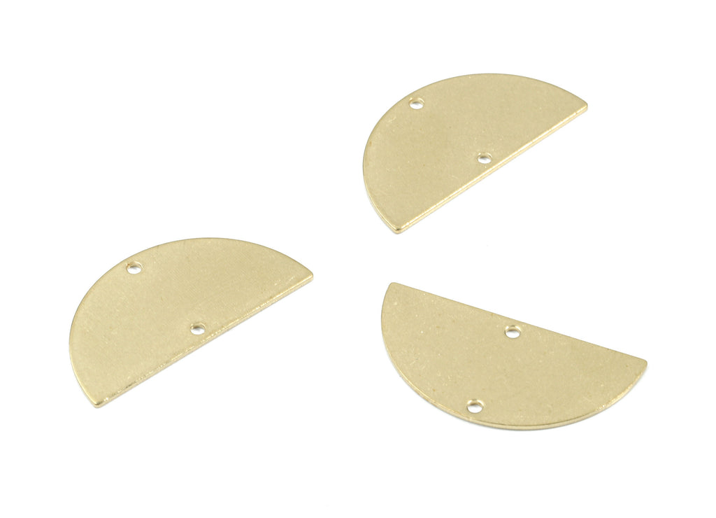 Personalized stamping blank - Brass Semi Circle Connector - Raw Brass Half Moon Connector -  30x15x0.8mmm - PP3448 - DOMEDBAZAAR