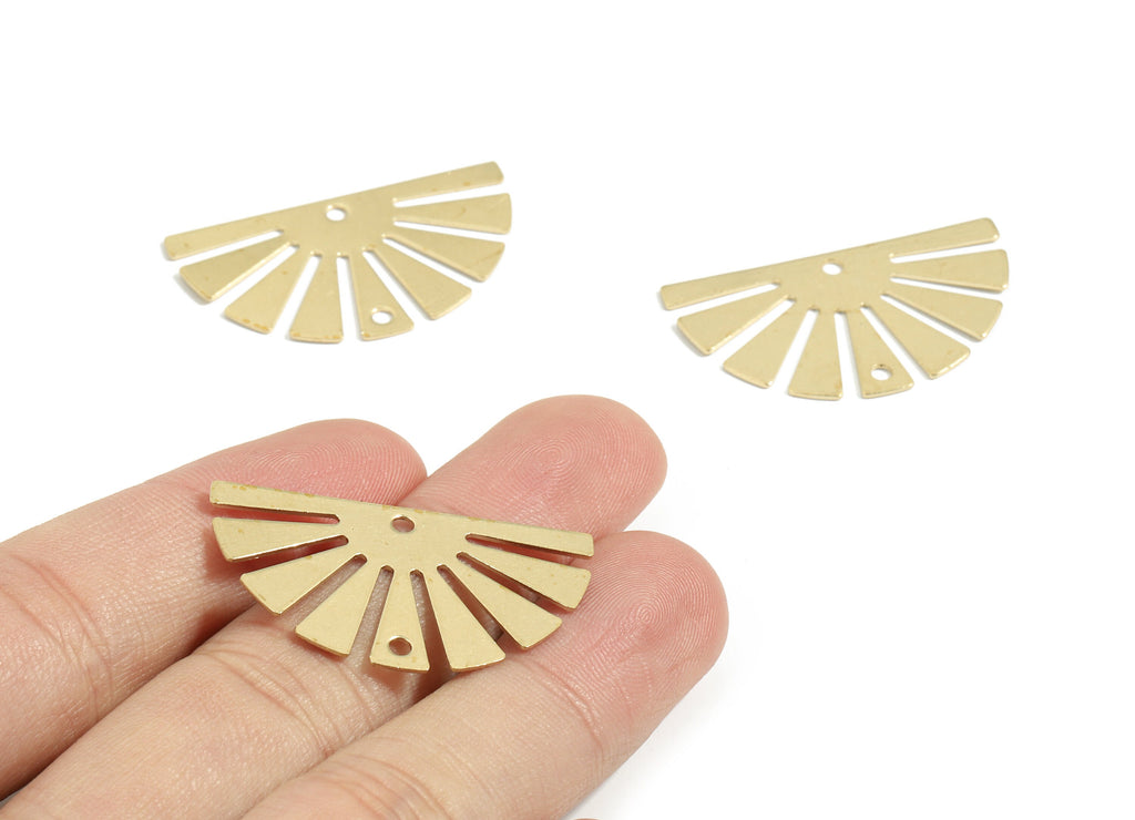 Brass Sun Connector For Earring - Raw Brass Sun Earring and Pendant - Earring Findings - Jewelry Supplies - 35x19.65x0.6mm - PP3529 - DOMEDBAZAAR