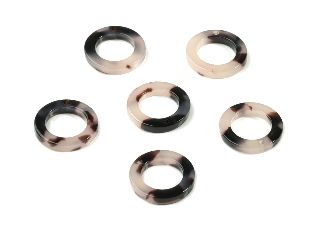 Acetate Hoop Earring Charm - Tortoise Shell Earrings - Circle Shaped Charms - Jewelry Supplies - Color Code: A06 - 15x15x2.7mm - AC1152-A06 - DOMEDBAZAAR