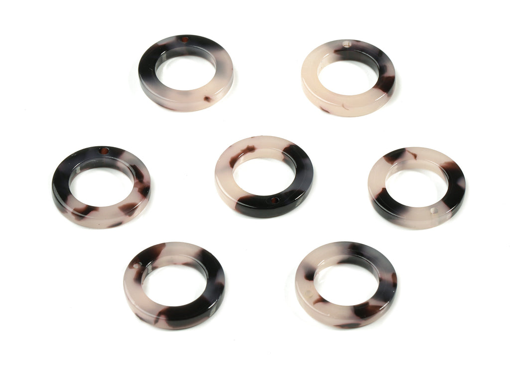 Acetate Hoop Earring Charm - Tortoise Shell Earrings - Circle Shaped Charms - Jewelry Supplies - Color Code: A06 - 15x15x2.7mm - AC1152-A06 - DOMEDBAZAAR