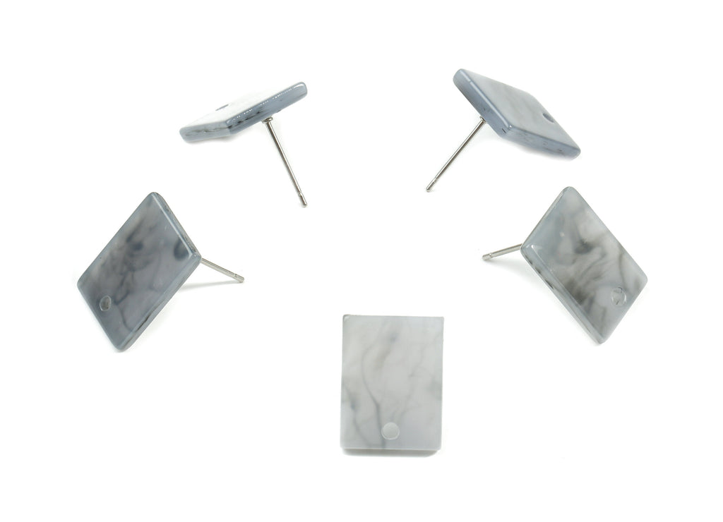 Acetate Rectangle Earring Stud - Rectangle Earring Post - Surgical Stud - Jewelry Supplies - Color Code: A155 - 15.5x11.8x2mm - AC1663-A155 - DOMEDBAZAAR
