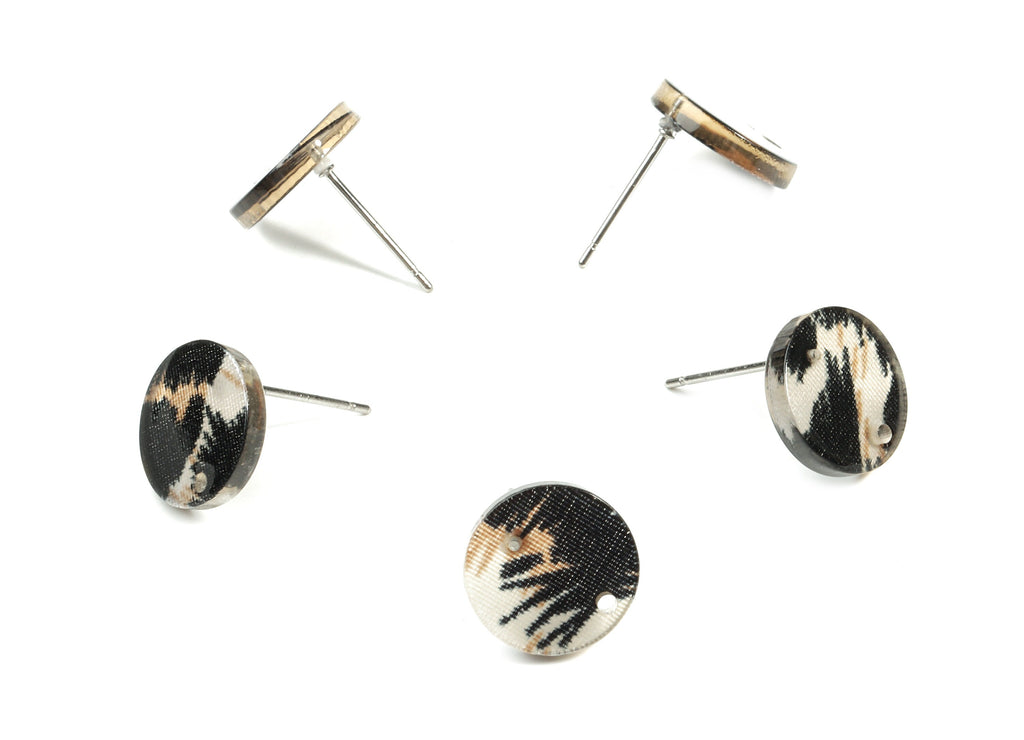 Acetate Round Earring Stud - Round Earring Post - Surgical Stud - Jewelry Supplies - Color Code: A266 - 11.68x11.68x2.22mm - AC1139-A266 - DOMEDBAZAAR