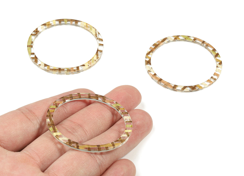 Acrylic Earring Hoop - Circle Earrings Charms and Pendant - Jewelry Supplies - Color Code: A455 - 44.59x44.59x2.08mm - AC1126-A455 - DOMEDBAZAAR