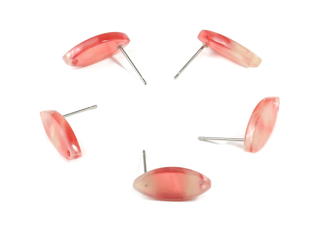 Acetate Marquise Earring Stud - Marquise Earring Post - Surgical Stud - Jewelry Supplies - Color Code: A34 - 17.08x7.94x2.59mm - AC1855-A34 - DOMEDBAZAAR