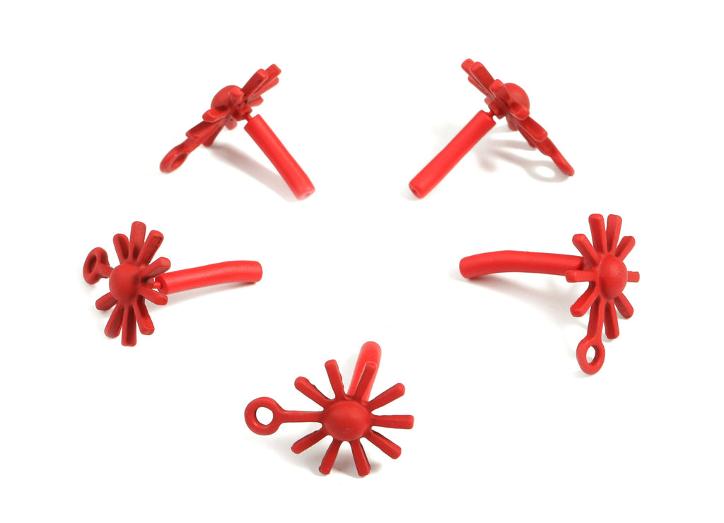 Alloy Star Stud Earring With Loop - Zinc Alloy Sun Earring Post - Surgical Stud - Matte Red Tone Plated - 18.45x13.47x1.74mm - ZZ1685 - DOMEDBAZAAR