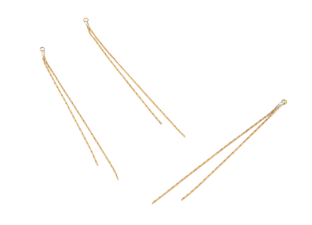 Brass Snake Chains Charm - Raw Brass Tassel Chains Charms - Earring Findings - Jewelry Supplies - 77.47x2.39x1.05mm - PP3055 - DOMEDBAZAAR