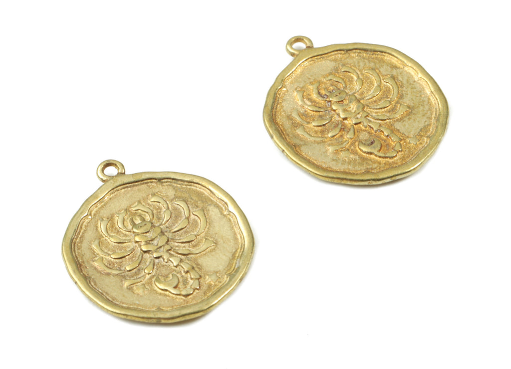 Brass Scorpio Earring Charms - Raw Brass Horoscopes Pendant - Earring Findings - Jewelry Supplies - 19.52x16.92x1.3mm - PP3063 - DOMEDBAZAAR