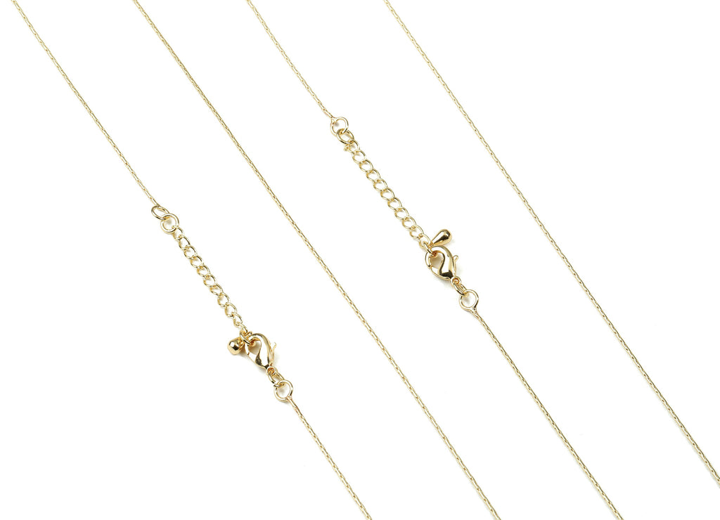 Finished Cable Chain - 20&quot; Brass Necklace Chain - 18K Real Gold Plated Brass - &quot;20.08&quot;&quot; x 0.03&quot;&quot; x 0.03&quot;&quot; - RGP2573 - DOMEDBAZAAR