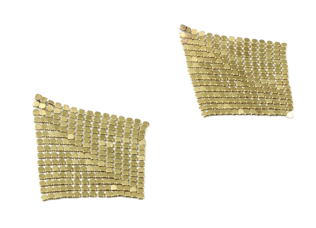 Brass Square Mesh Earring Post - Raw Brass 3x3mm Mesh Earring Stud - Earring Post - Jewelry Supplies - 50x50x1.57mm - PP3101 - DOMEDBAZAAR