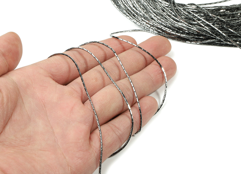 Tiny Snake Chain - Brass Chain - Gunmetal Plated -  for Necklace Bracelet Jewellery Making - 0.04&quot; - CC1050GM - DOMEDBAZAAR