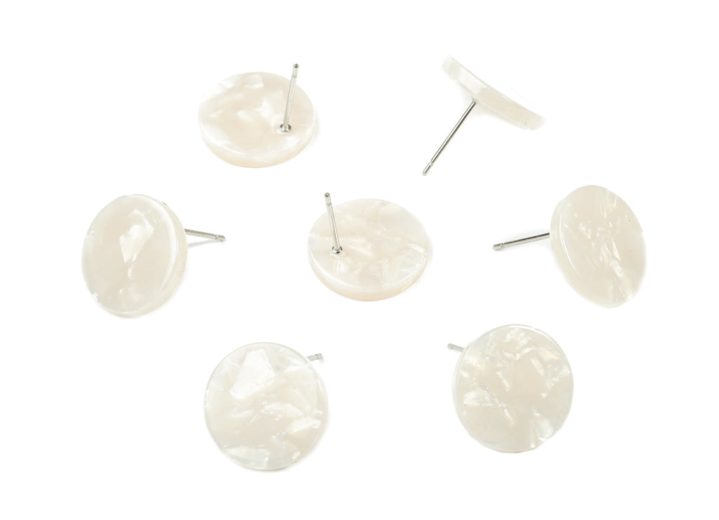 Acetate Mini Round Earring Stud - Circle Earring Post - Earring Post - Jewelry Supplies - Color Code: A12 - 14.7x14.7x2.4mm - AC1812-A12 - DOMEDBAZAAR