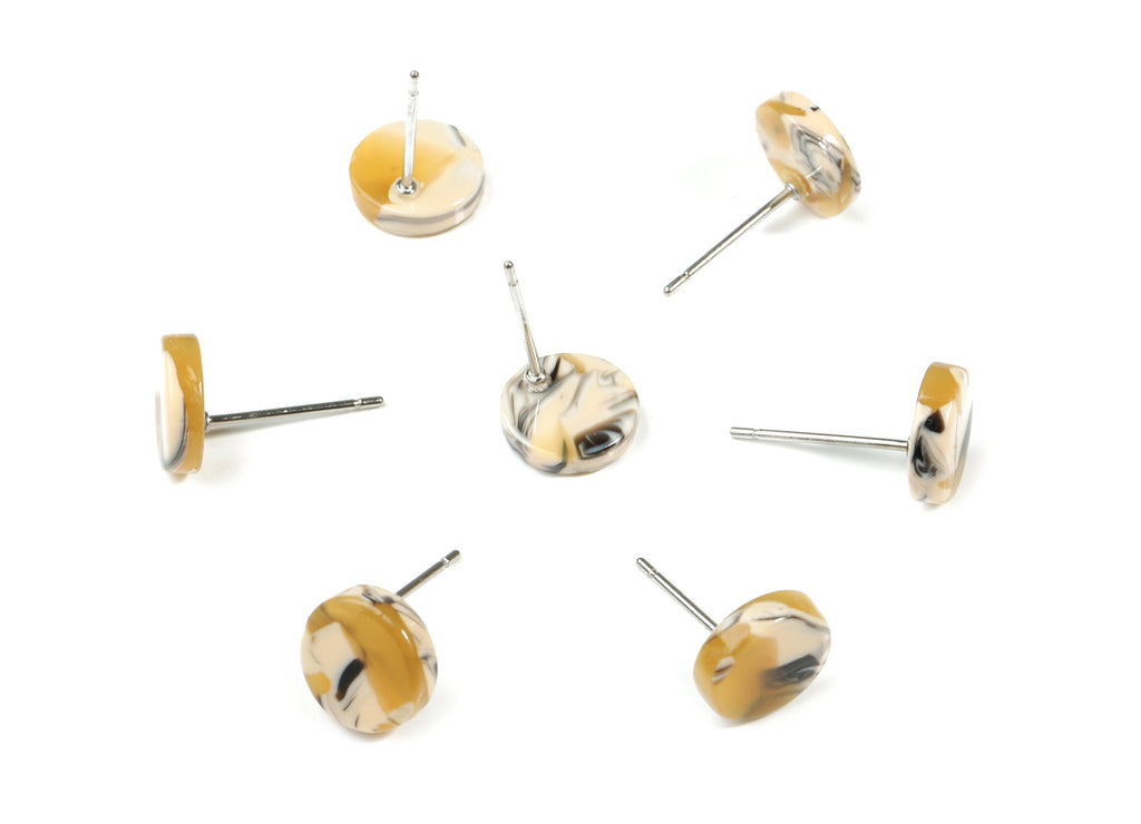 Acetate Mini Round Earring Stud - Circle Earring Post - Earring Post - Jewelry Supplies - Color Code: A14 - 8.69x8.69x2.48mm - AC1715-A14 - DOMEDBAZAAR