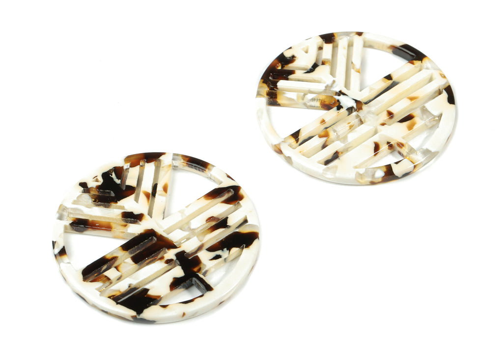 Acetate Geometric Charms - Round Earring Charm - Earring Findings - Jewelry Supplies - Color Code:A257 - 39.44x39.44x2.68mm - AC1820-A257 - DOMEDBAZAAR