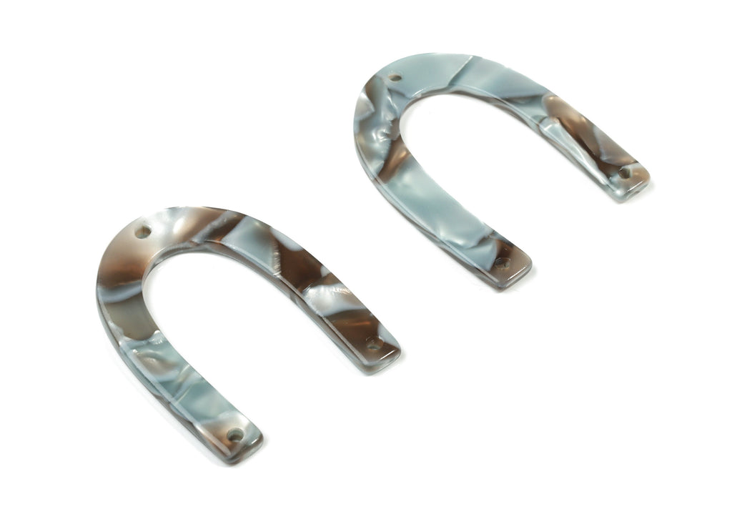 Acetate U Connector - Horse Hoe Earring Connector - 3 Hole - Jewelry Supplies - Color Code:A22 - 34.36x25.93x2.14mm - AC1818-A22 - DOMEDBAZAAR