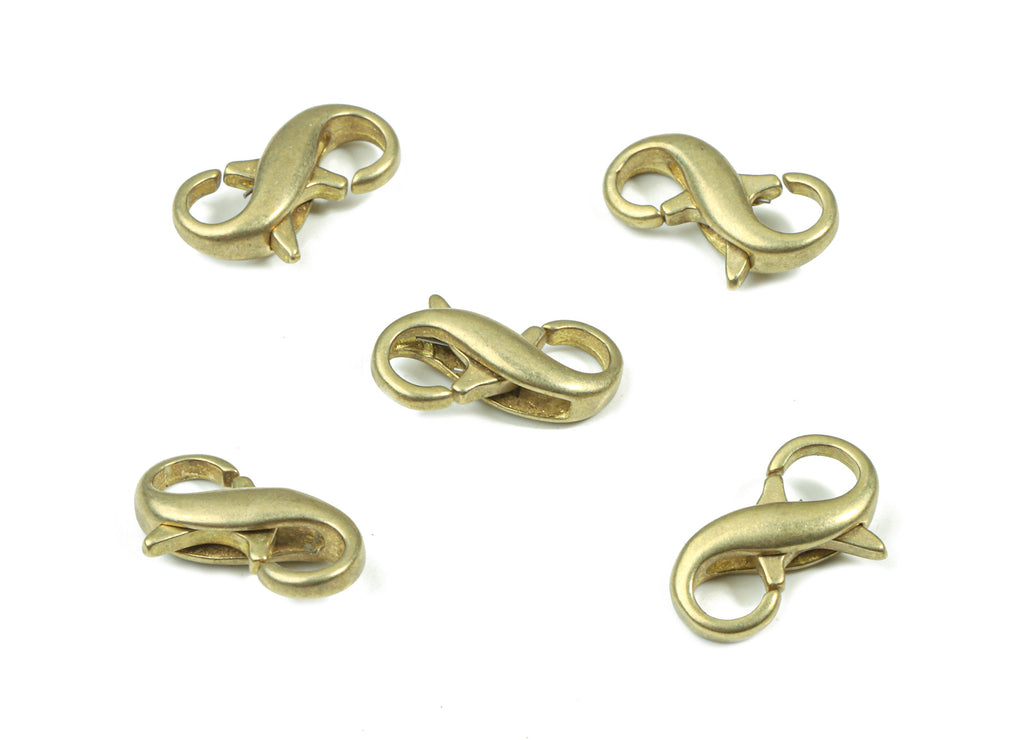 Brass Lobster Claw Clasp - Raw Brass Double Side Parrot Clasps - Lobster Clasps - Jewelry Supplies - 13.17x7.96x3.87mm - PP3129 - DOMEDBAZAAR