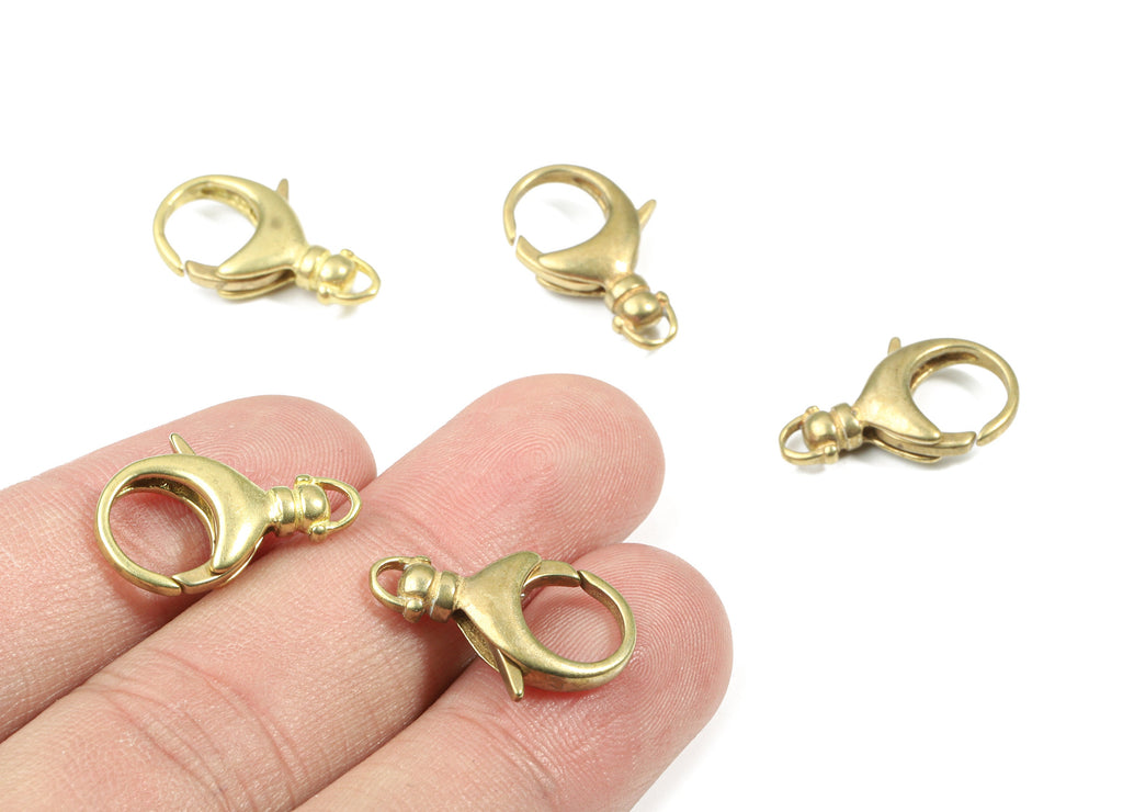 Brass Lobster Claw Clasp - Raw Brass Parrot Clasps - Lobster Clasps - Jewelry Supplies - 20.67x12.27x4.8mm - PP3135 - DOMEDBAZAAR