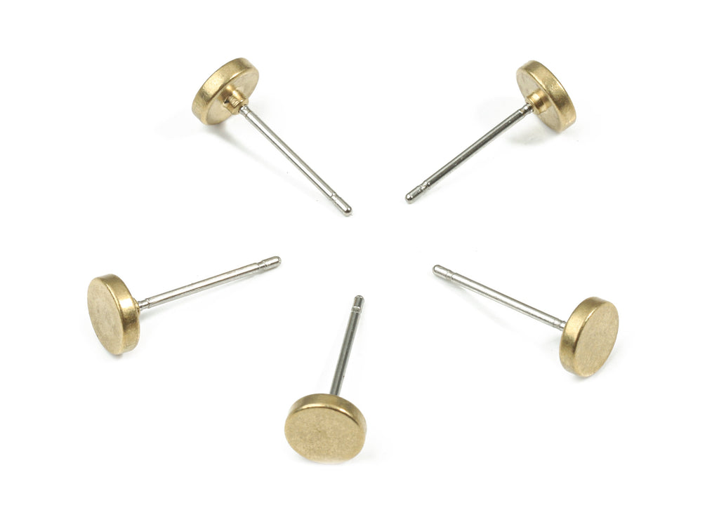Brass Round Earring Stud - Raw Brass Circle Earring Post - Steel Stud - Earring Post - Jewelry Supplies - 5.96x5.96x1.55mm - PP3144 - DOMEDBAZAAR