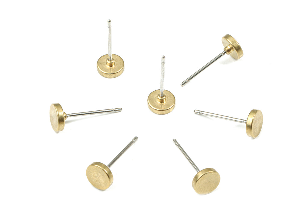Brass Round Earring Stud - Raw Brass Circle Earring Post - Steel Stud - Earring Post - Jewelry Supplies - 5.96x5.96x1.55mm - PP3144 - DOMEDBAZAAR