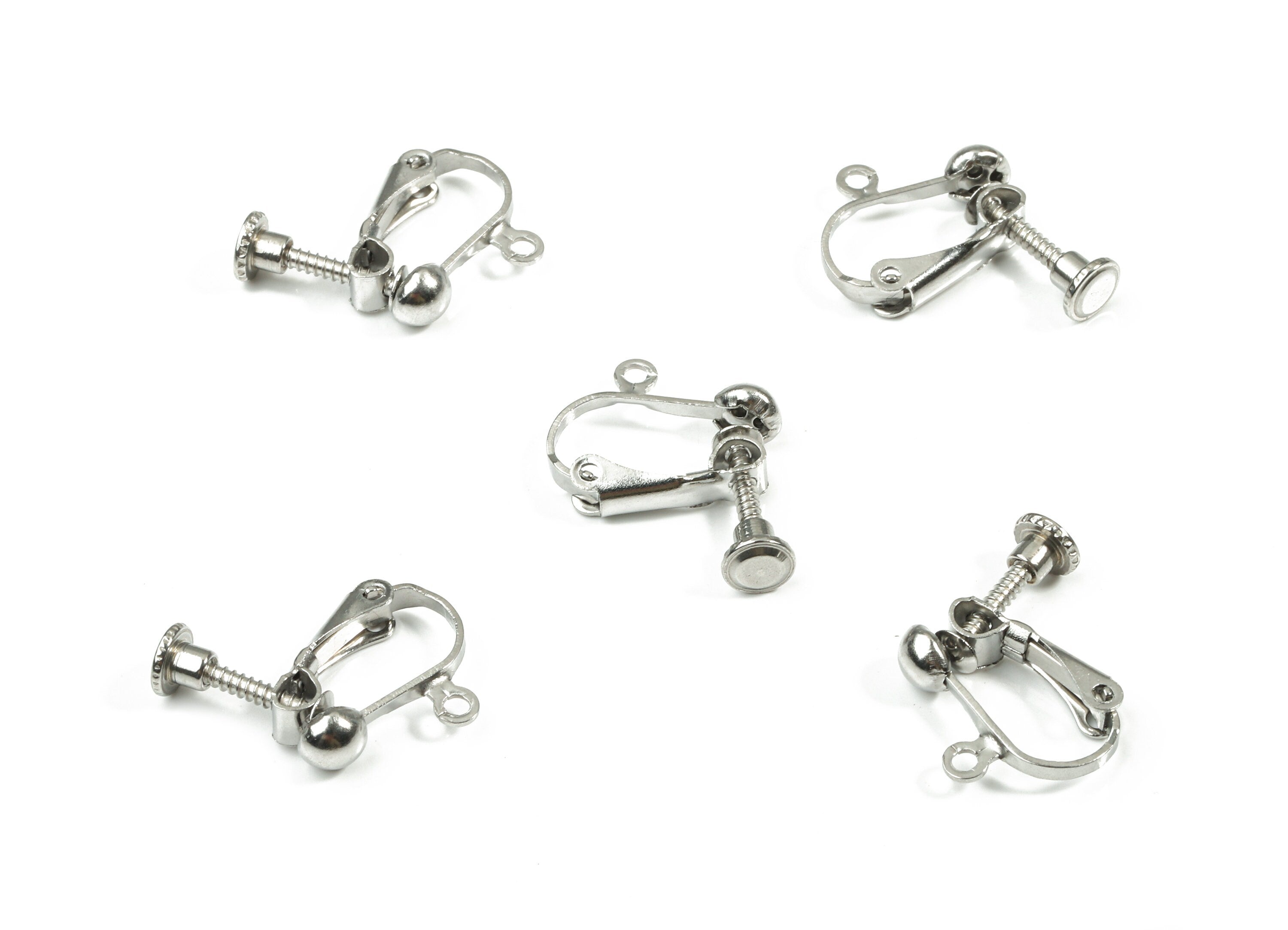 Stainless Steel Earring Clips - 316 Stainless Steel Screw Back Clips  Earrings - Screwback Clip On Earrings - 15.8x13.35mm - SS1162