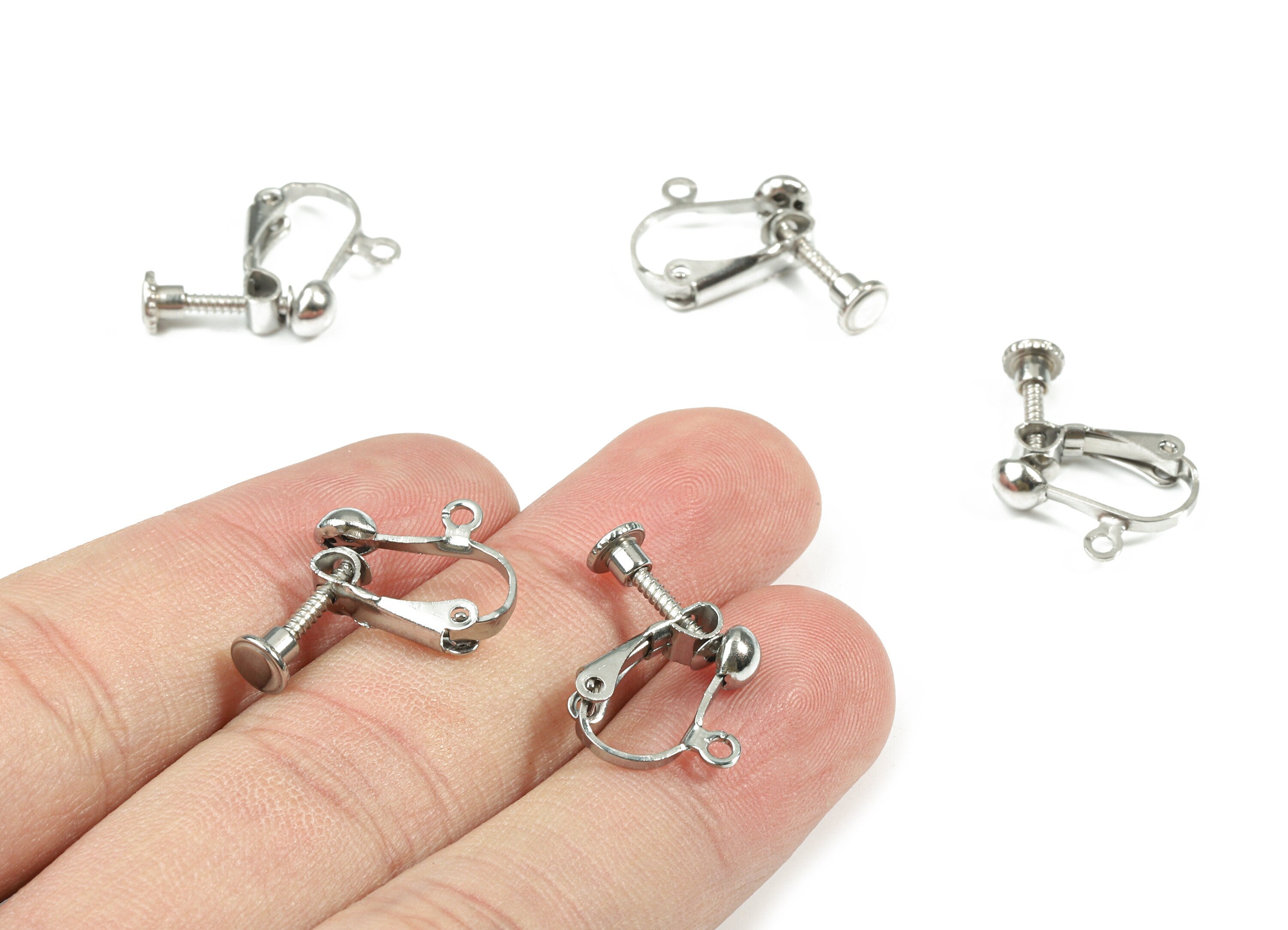 Stainless Steel Earring Clips - 316 Stainless Steel Screw Back