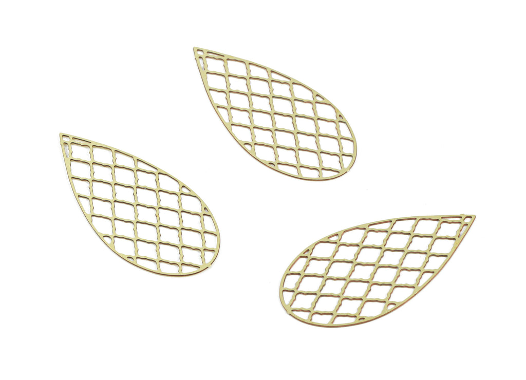 Brass Drop Earring Charms - Raw Brass Drop Pendant - Earring Findings - Jewelry Supplies - 27.38x13.31x0.3mm - JJC10777 - DOMEDBAZAAR