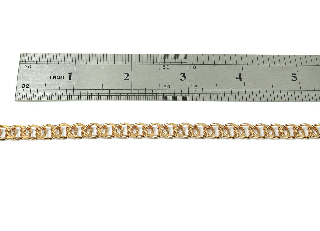 Greek Key Brass Chain - Raw Brass Meander Chain - Unsoldered Open Chain - 0.34&quot; x 0.31&quot; x 0.06&quot;- for Bracelet Jewellery Making - CC1142 - DOMEDBAZAAR