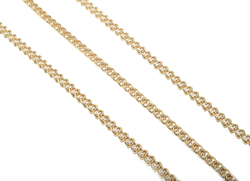 Greek Key Brass Chain - Raw Brass Meander Chain - Unsoldered Open Chain - 0.34&quot; x 0.31&quot; x 0.06&quot;- for Bracelet Jewellery Making - CC1142 - DOMEDBAZAAR