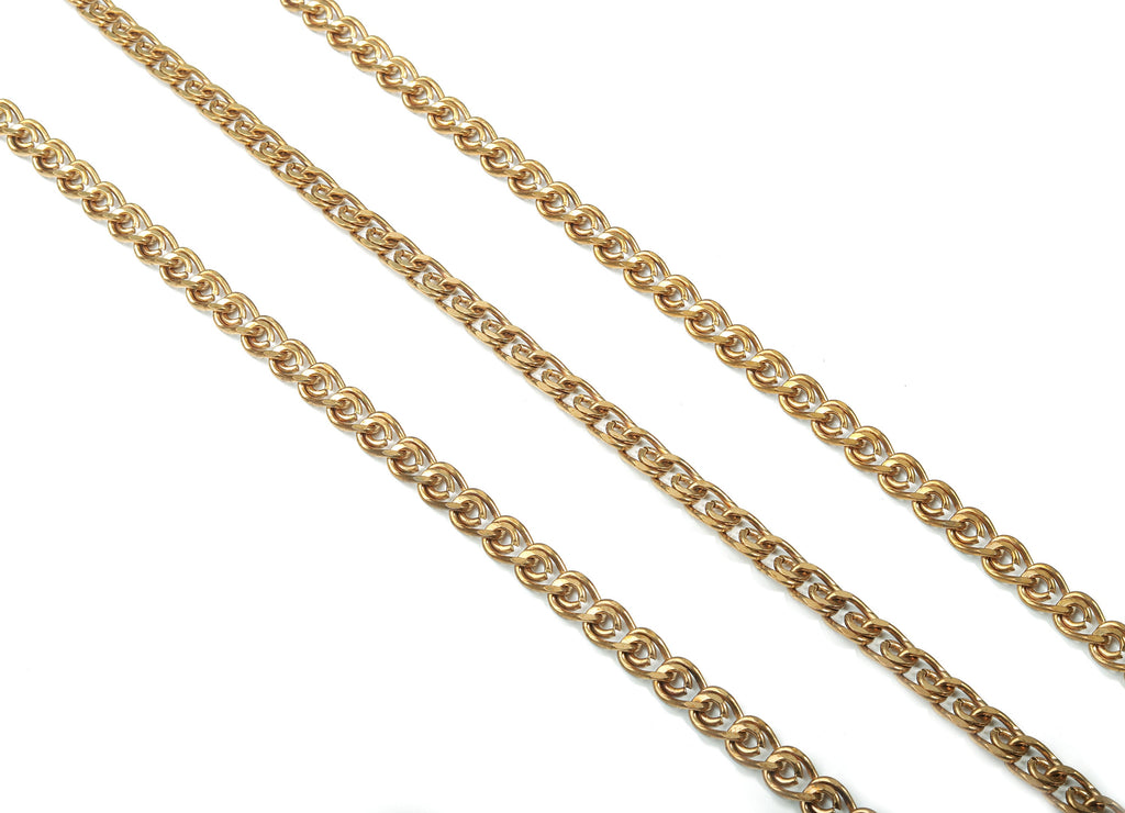 Greek Key Brass Chain - Raw Brass Meander Chain - Unsoldered Open Chain - 0.42&quot; x 0.29&quot; x 0.06&quot; - for Bracelet Jewellery Making - CC1146 - DOMEDBAZAAR