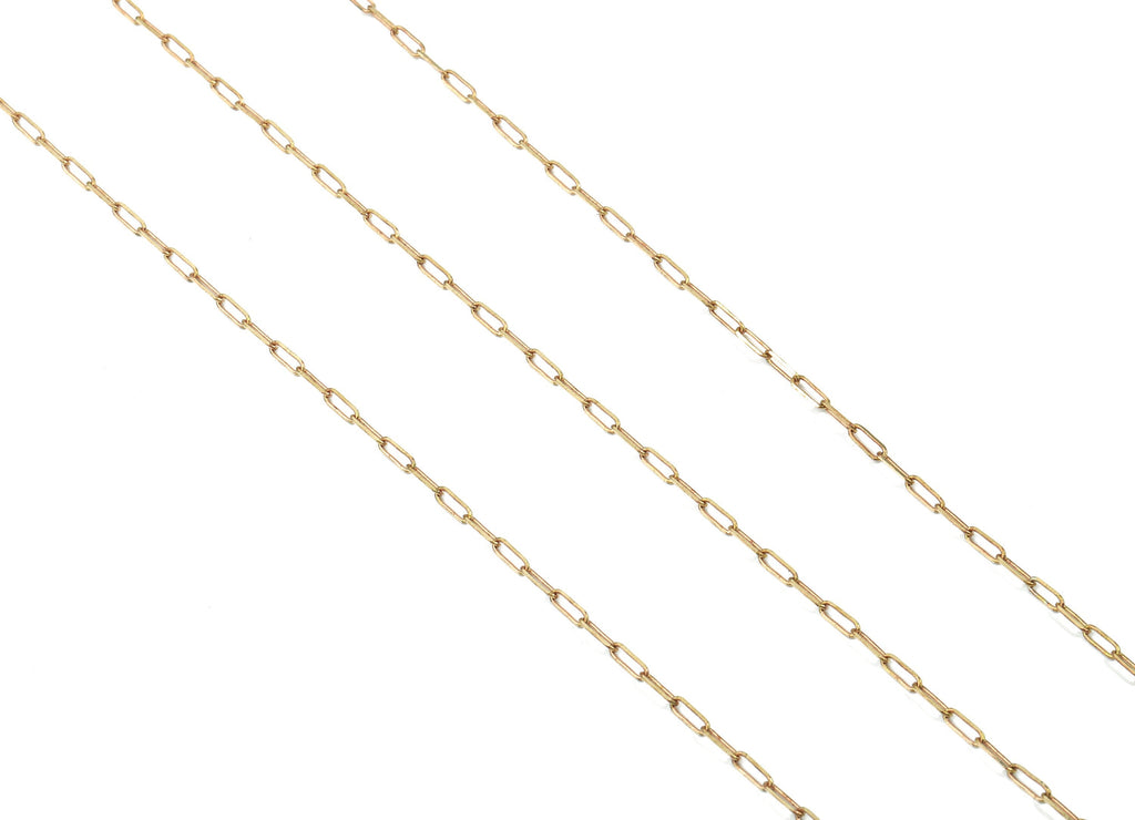 Raw Brass Link Chains - Faceted Cable  Chains - Soldered Chooker Chains - Chunky Chains - Long Oval Link - 0.25&quot; x 0.09&quot; x 0.02&quot; CC1162 - DOMEDBAZAAR