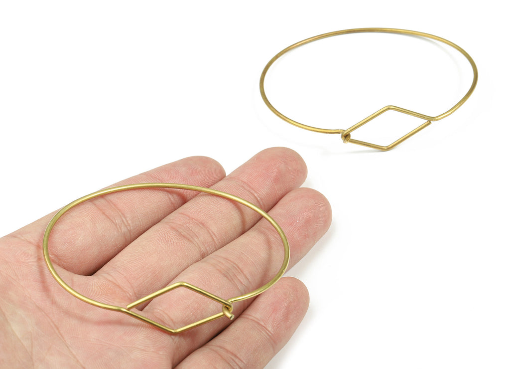 Brass Wire Bracelet - Raw Brass Bangle  - Brass Circle Bracelet - Jewelry Supplies - 67.62x58.4x1.62mm - PP3303 - DOMEDBAZAAR