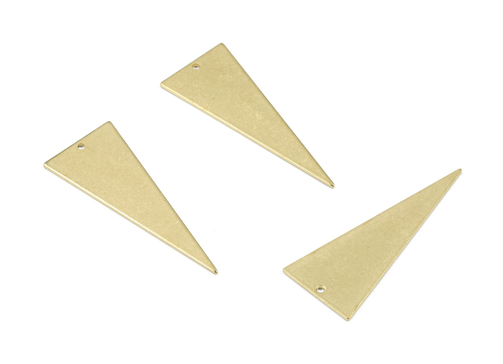 Personalized stamping blank - Brass Triangle Earring Charms - Raw Brass Triangle Pendant - Earring Findings  - 37.4x14.98x0.79mm - PP3348 - DOMEDBAZAAR