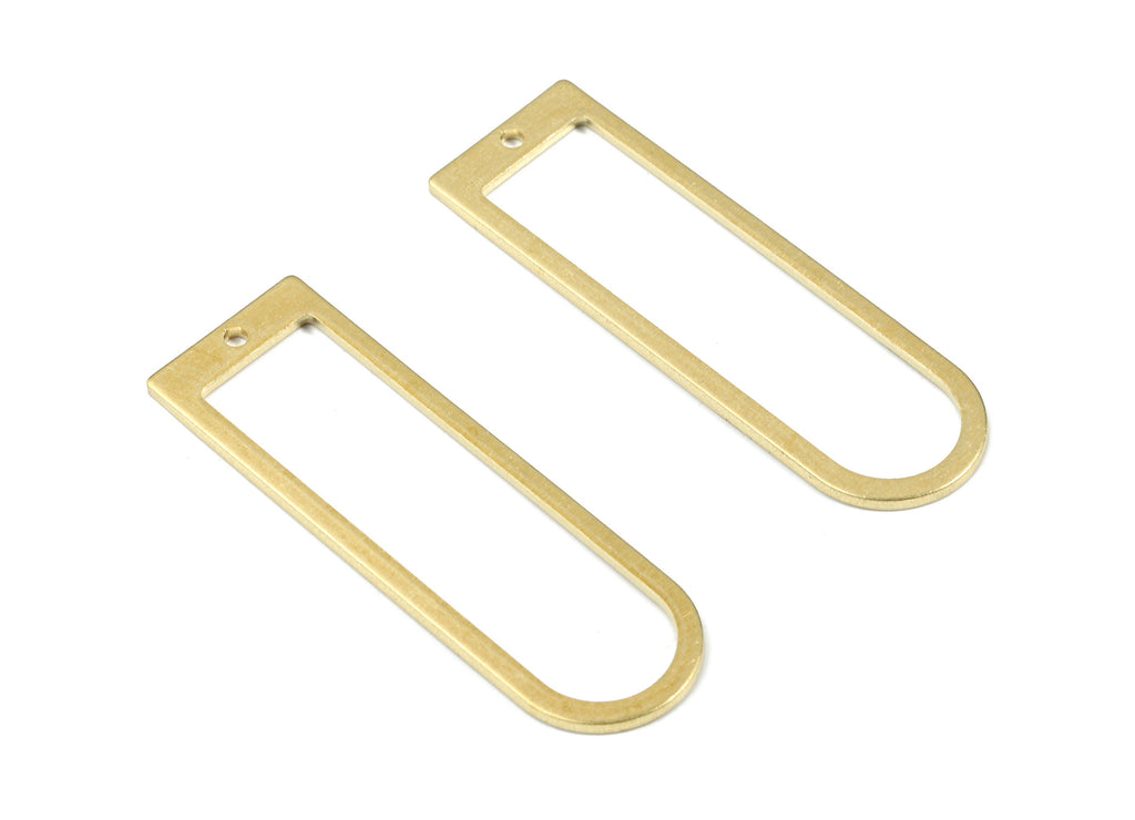 Brass D Ring - Raw Brass Long Oval Connector - Brass D Pendant - Earring Findings - Jewelry Supplies - 40.05x12.61x0.98mm - PP3361 - DOMEDBAZAAR
