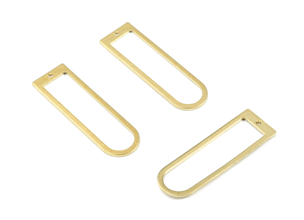 Brass D Ring - Raw Brass Long Oval Connector - Brass D Pendant - Earring Findings - Jewelry Supplies - 40.05x12.61x0.98mm - PP3361 - DOMEDBAZAAR
