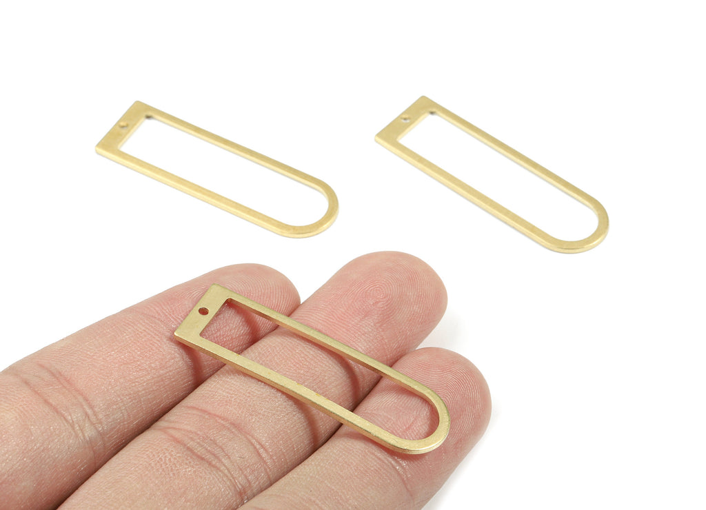 Brass D Ring - Raw Brass Long Oval Connector - Brass D Pendant - Earring Findings - Jewelry Supplies - 40.05x12.61x0.98mm - PP3361 - DOMEDBAZAAR