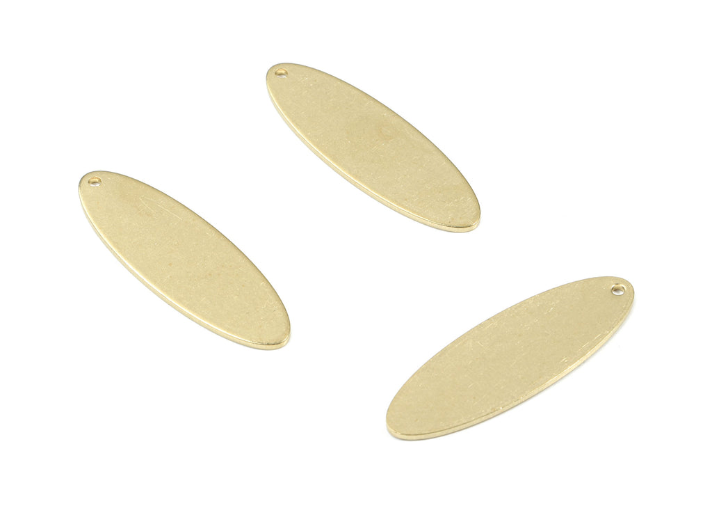 Personalized stamping blank - Brass Oval Earring Charms - Raw Brass Oval Pendant - Earring Findings  - 34.82x11.33x1.01mm - PP3371 - DOMEDBAZAAR